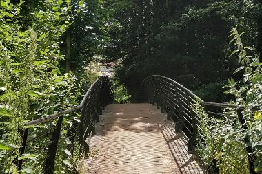 View across Colney River Crossing in summer.