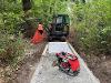A footpath being laid through Twenty Acre Wood.