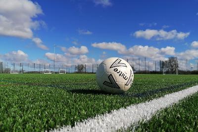 A football on Aylsham Sports Hub's 3G pitch.