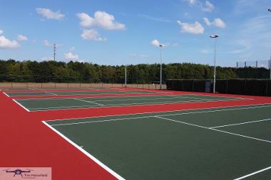 The tennis courts at Kett's Park with the dual-purpose tennis/netball court in the background. (Photo by Tim Mansfield)