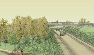 An artist's impression of the Long Stratton Bypass.