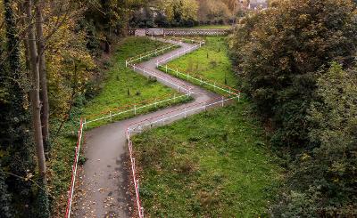 An aerial image of the new ramp in Drayton along the Marriott's Way.