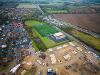 An aerial image of the new 3G pitch and sports hub being built at Brundall Sports Hub, adjacent to the new housing development.